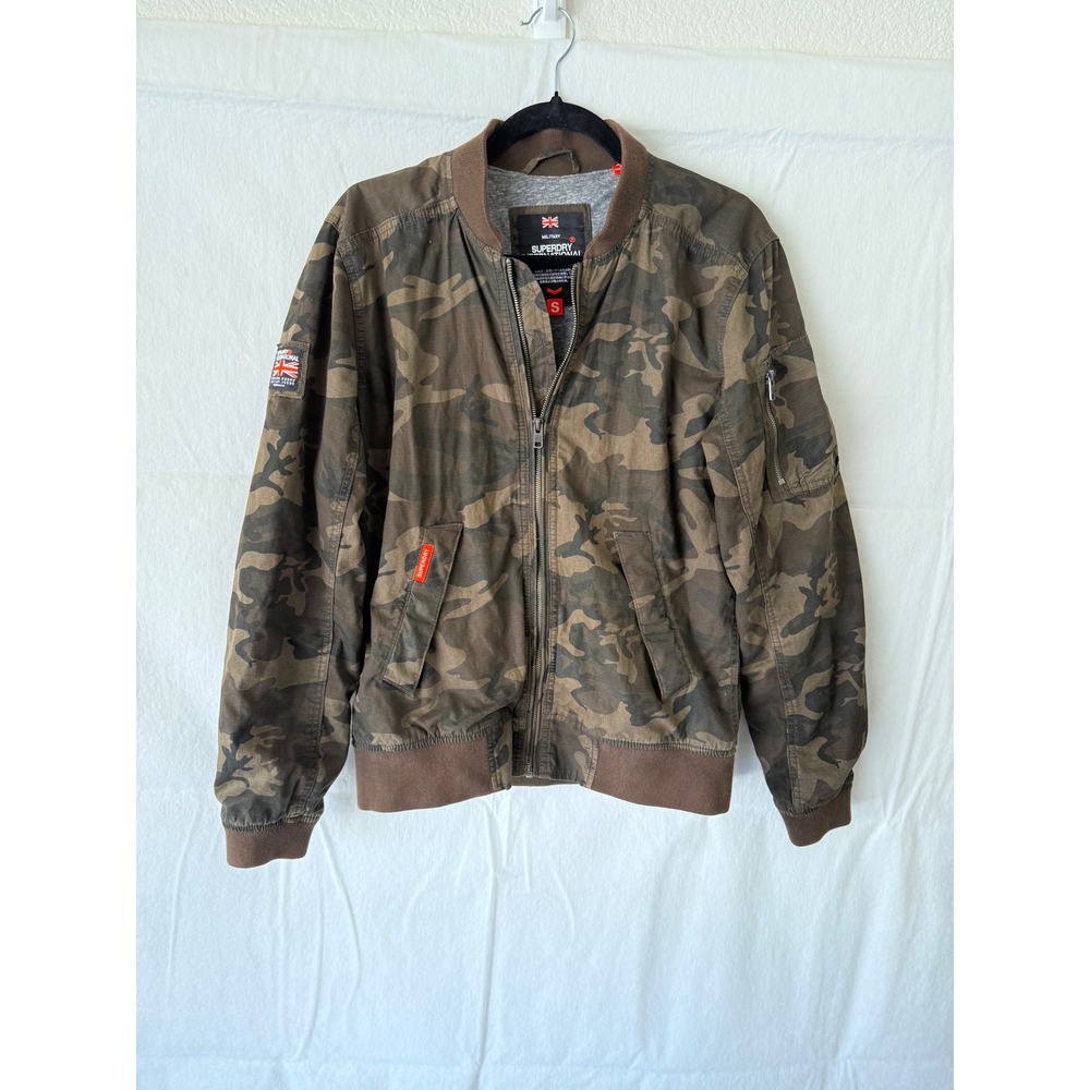 Superdry‎ Military Rookie Bomber Jacket Mens Small Camo Full Zip M50007TPF2